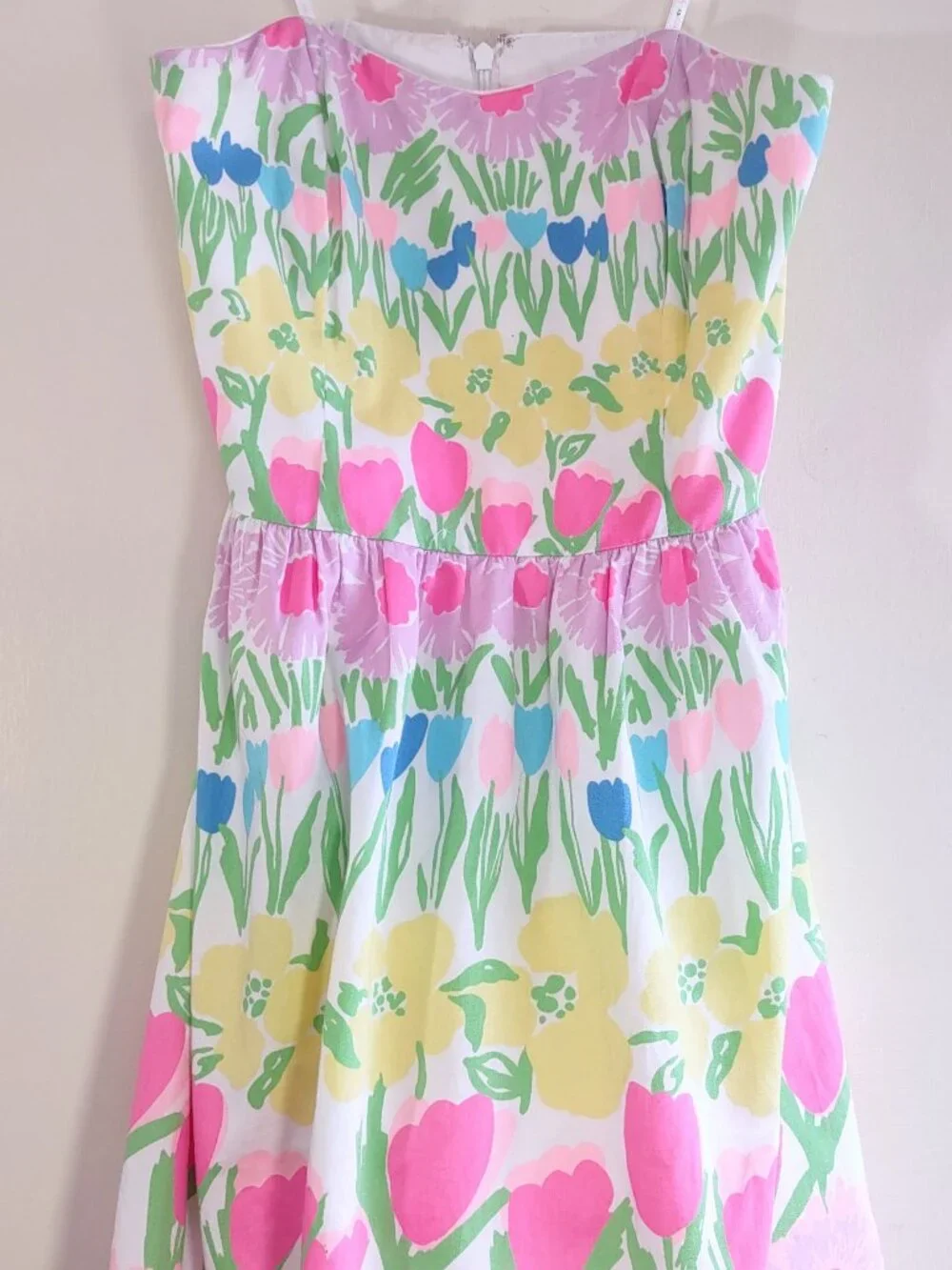 🌷 Lilly Pulitzer Payton Strapless Floral Dress Colorful Tulips Size 2 - Picture 8 of 14